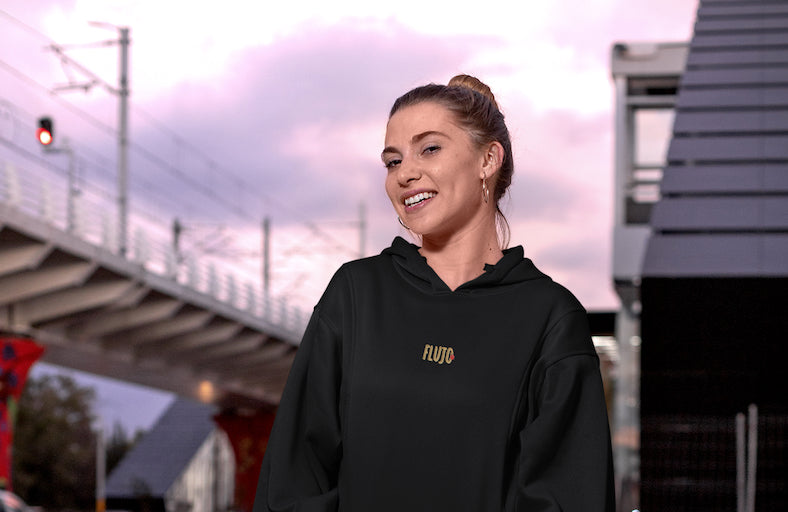 Ma3lesh, I Love Flowers 🌺 - Extra Long Hoodie - Front&Back - Flujo