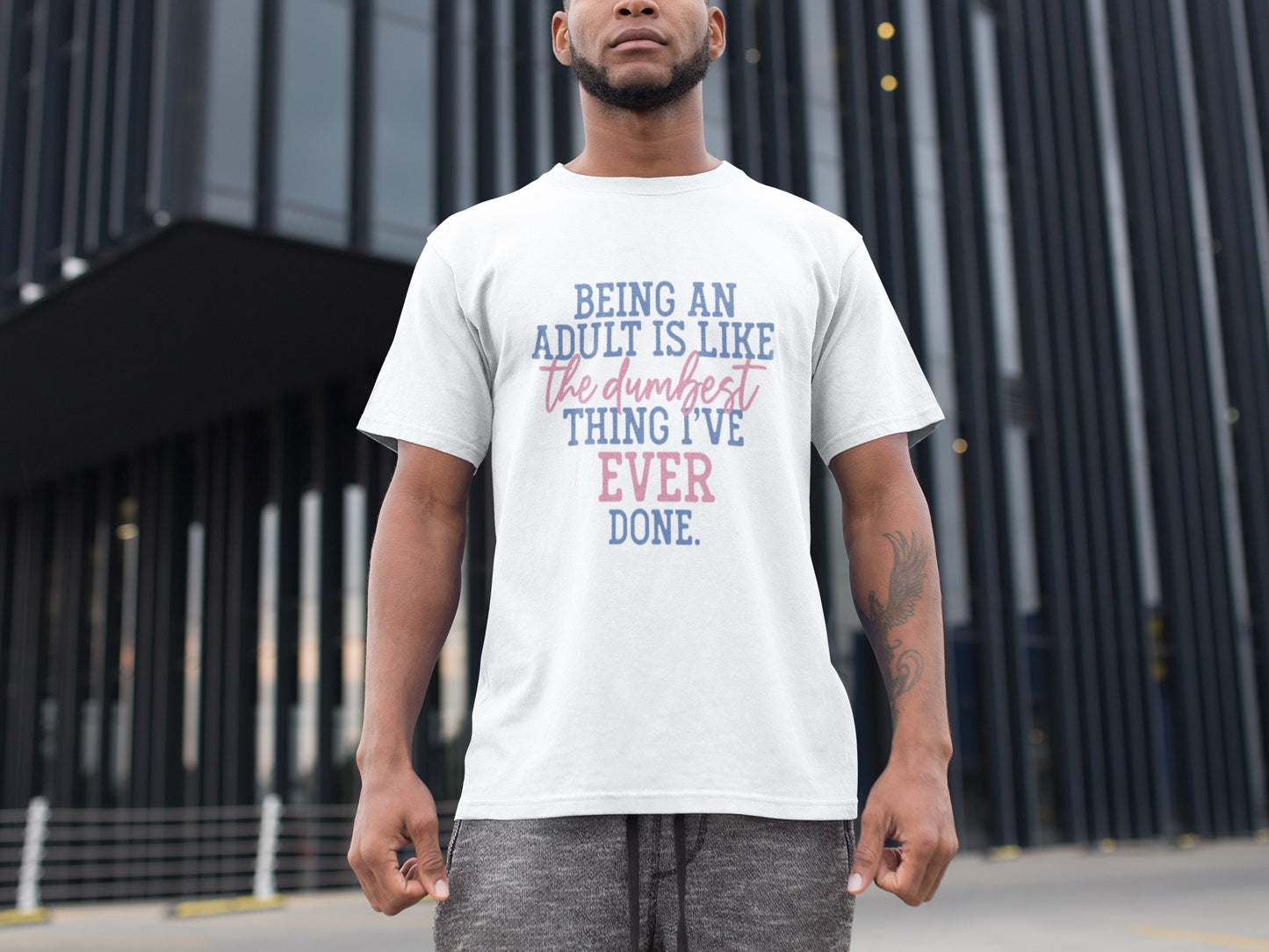 Adulting Brain - Oversized Unisex Tee - Front&Back - Flujo