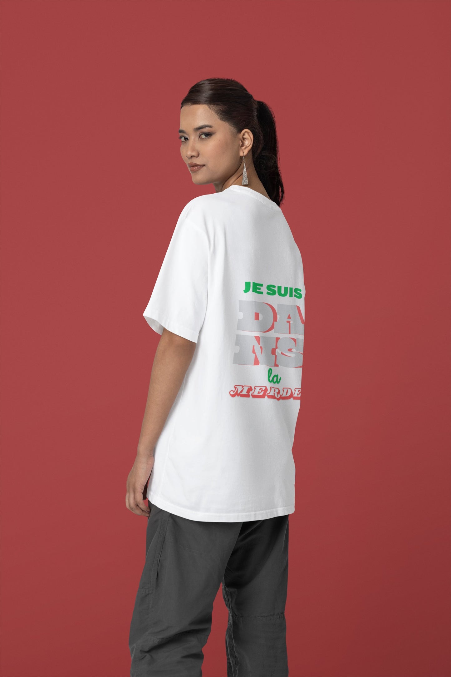 Dans La Merde 💩 - Oversized Unisex Tee - Front&Back - Flujo