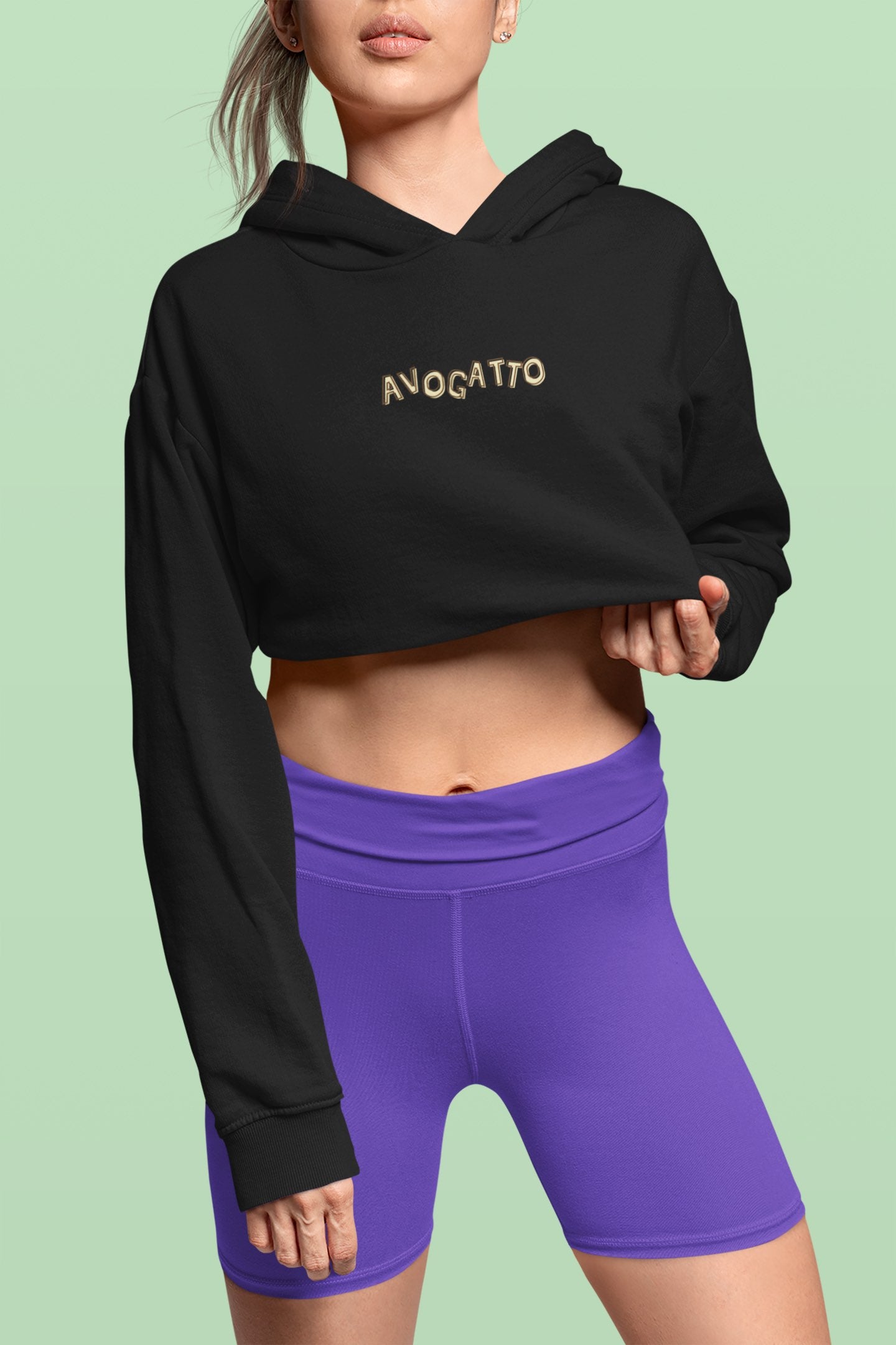 Avogatto - Cropped Oversize Hoodie - Front&Back - Flujo