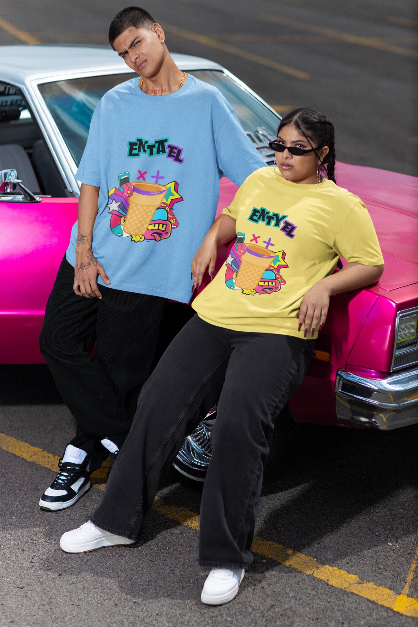 The Cone 🍦- Oversized Unisex Tee - Front - Flujo