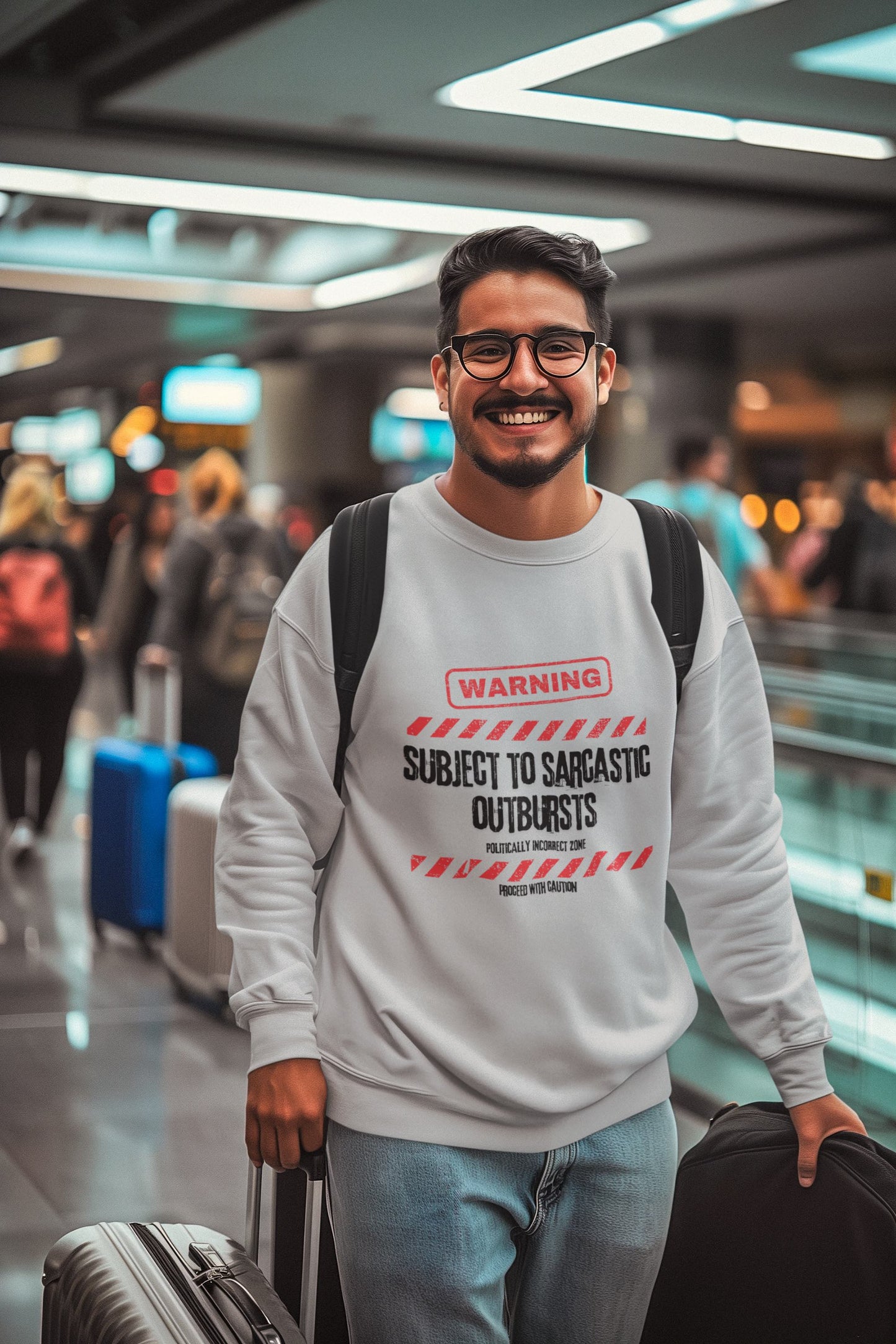 Warning Sarcasm - Crewneck oversize jumper - Front - Flujo