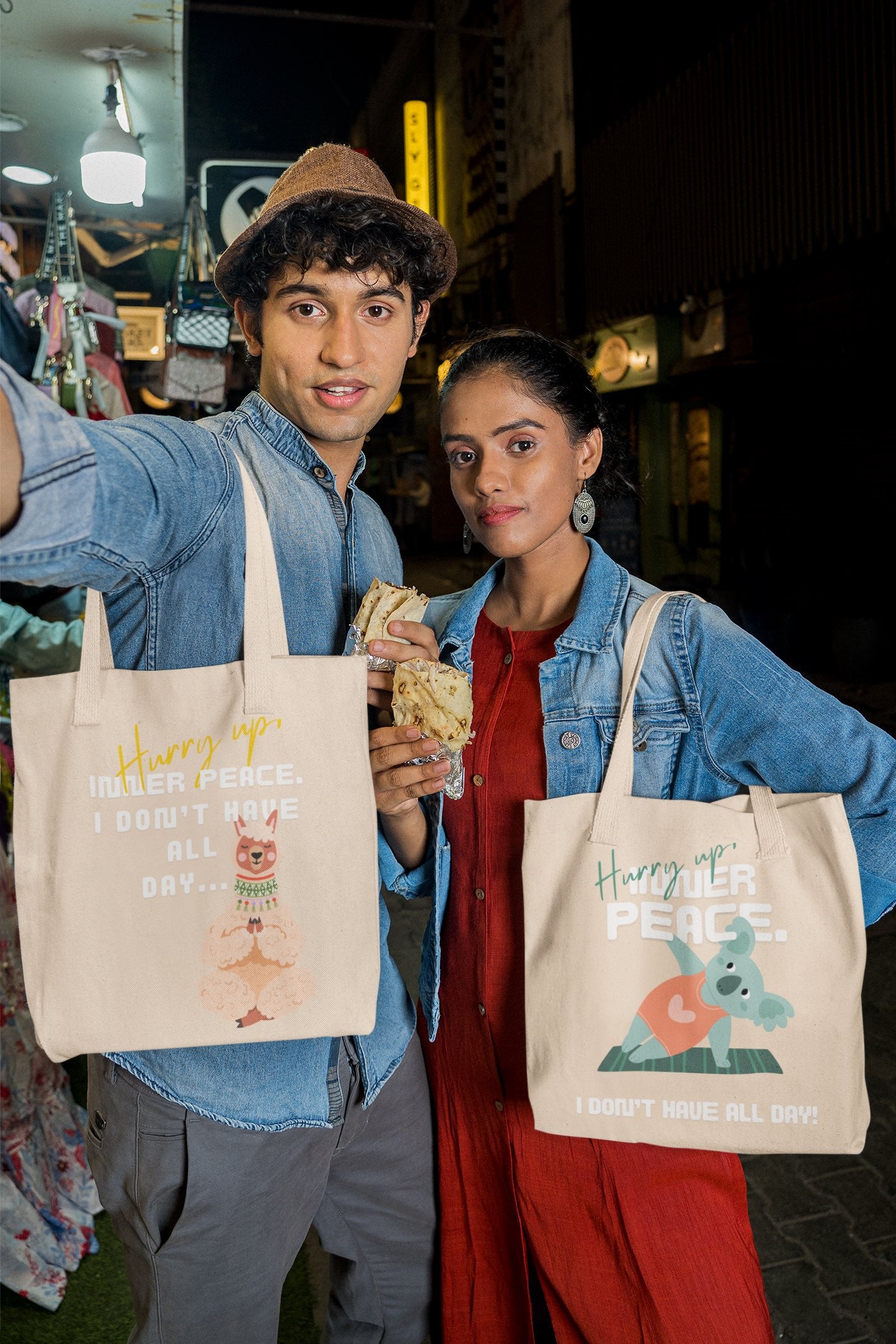 Hurry Up, Inner Peace ✌️ - Dakk Tote - Front - Flujo