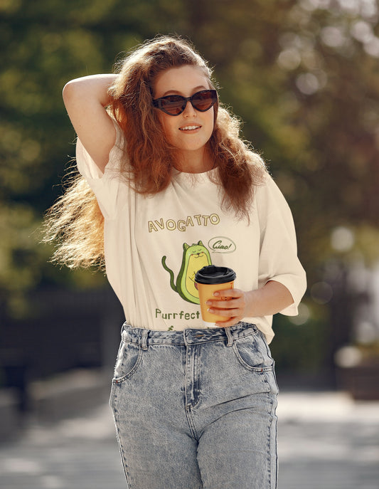 Avogatto 🥑 - Oversized Unisex Tee - Front