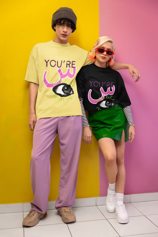 YAS Eyeit 🧡- Oversized Unisex Tee - Front