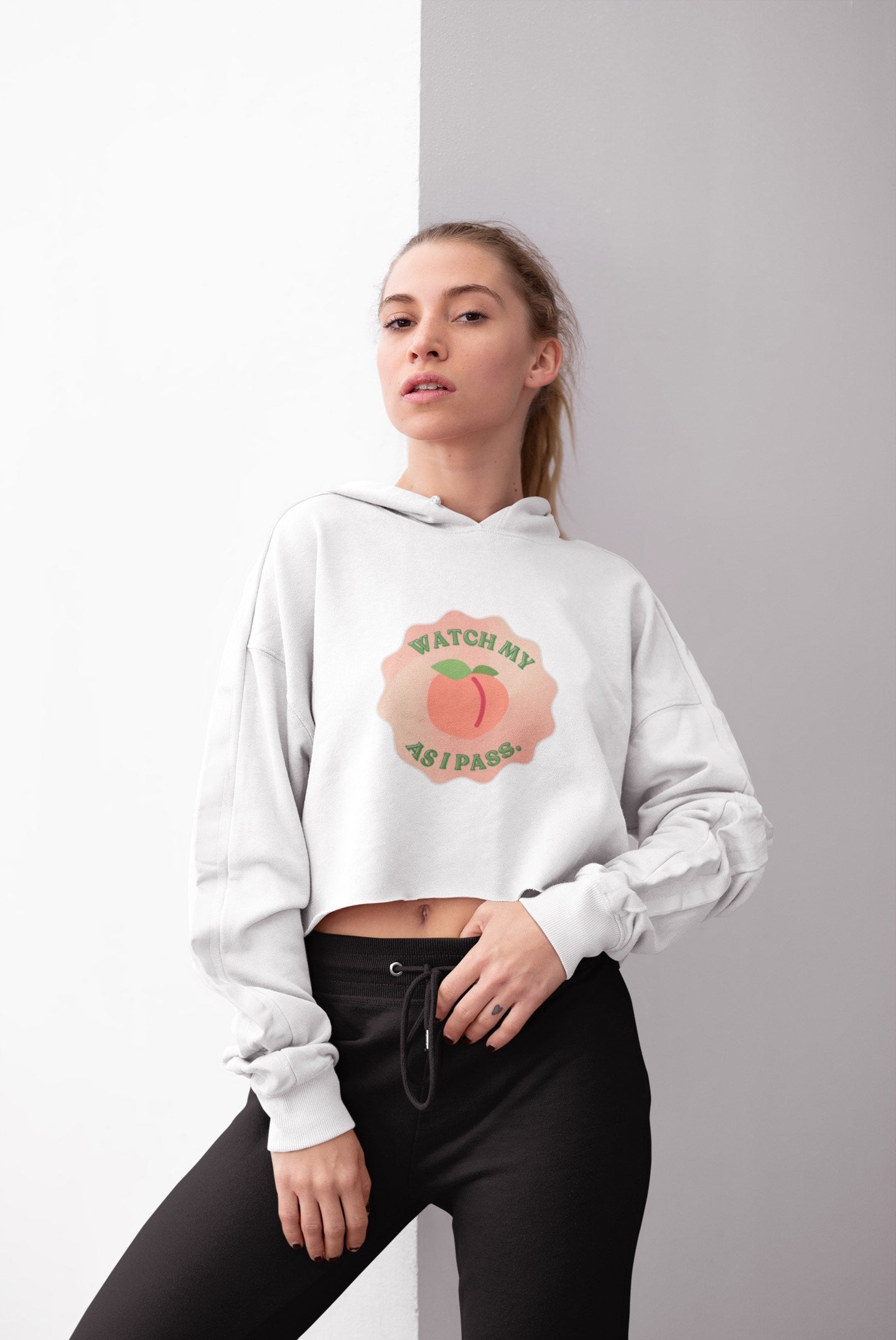 Asspass - Cropped Oversize Hoodie - Front