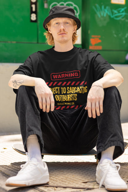 Warning Sarcasm 🔞 - Oversized Unisex Tee - Front