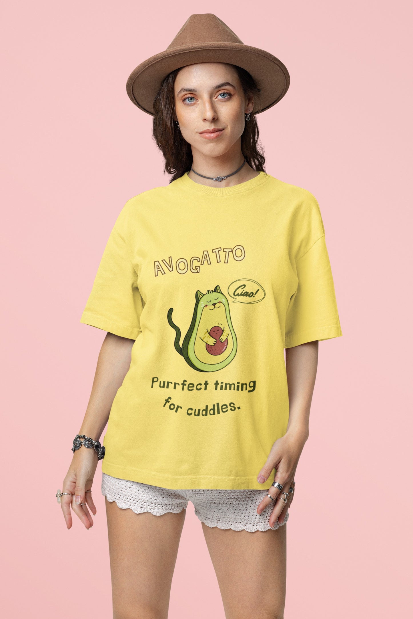 Avogatto 🥑 - Oversized Unisex Tee - Front