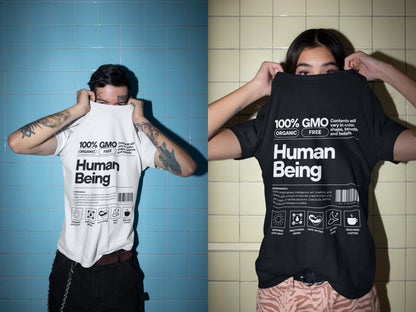 100% Human 💪🏽 - Oversized Unisex Tee - Front/Back